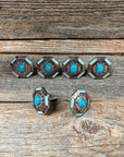 Octagon Turquoise Floral Western Concho W221