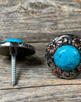 Antique Silver and Copper Turquoise Saddle Set SSW222L