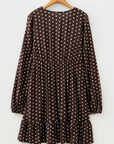 Polka Dot Wrap V-Neck Ruffle Mini Dress