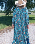 Baha Ranch All Turquoise Long Duster Dress