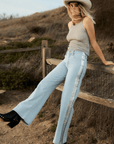 Rebel Wide Leg In Noa Wash w/ Silver Tuxedo Stripe