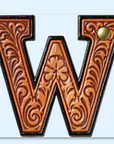 Monogrammed Initial Western Leather Look Saddle Longhorn Cowboy Cowgirl Kitchen Dish Towels Made in America