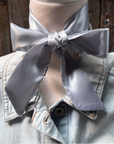 Silver / Grey Western Skinny Mini Wild Rag Scarf / Cowgirl Necktie
