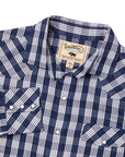 Navy Palaka Pearl Snap Western Shirt