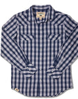 Navy Palaka Pearl Snap Western Shirt