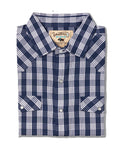 Navy Palaka Pearl Snap Western Shirt
