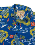 Waikiki Inspired Mid Century Surf Shirt In Ocean Blue Lightweight Breathable EverydayPerformance