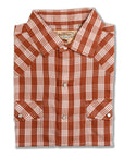 Red Palaka Western Snap Shirt With Lightweight Poly Cotton Fabric Everyday Wearable