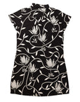Floral Ti Leaf Pareu Dresses In Sustainable Polyester Elastane Blend For Comfort