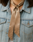 Tan Western Skinny Mini Wild Rag Scarf / Cowgirl Necktie