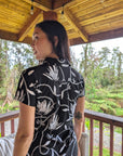 Floral Ti Leaf Pareu Dresses In Sustainable Polyester Elastane Blend For Comfort