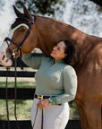 Roxana - Black & Luxe Gray Long Sleeve Riding Shirt