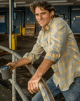 Lightweight Palaka Shirt With Gray And Yellow Print