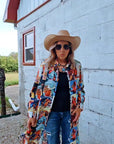 Baha Ranch Cowboy Collage Western Shirt Dress Duster