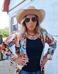 Baha Ranch Cowboy Collage Western Shirt Dress Duster
