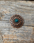 Copper Turquoise Western Concho W103