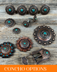 Copper Turquoise Western Concho W103