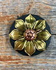 Black & Gold Sunflower Western Concho W125