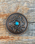 Copper Turquoise Western Concho W180