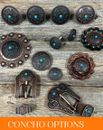 Copper Turquoise Western Concho W180