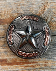 Antique Silver Texas Star Western Concho W187