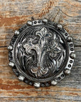 Antique Silver Cross Western Concho W191