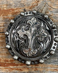 Antique Silver Cross Western Concho W191