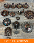 Copper & Gold Flower Western Concho W192