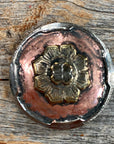 Copper & Gold Flower Western Concho W192