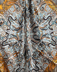 35X35" Golden, Green and Brown Paisley Wild Rag / Scarf -W132L Slide WRC1003A