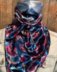 35X35" Blue and Purple Roses Wild Rag / Scarf WR1006