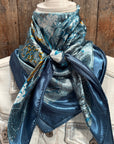 35X35" Blue Leaf Wild Rag / Scarf WR1031