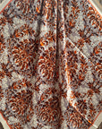 35X35" Cream and Rust Floral Wild Rag / Scarf WR1034