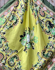 35X35" Green Floral Paisley Wild Rag / Scarf WR174