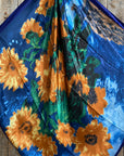 35X35" Blue Painted Sunflowers Wild Rag / Scarf WR2101