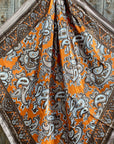 35X35" Orange and Tan Paisley Wild Rag / Scarf WR2142