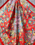 35X35" That So 70's Wild Rag / Scarf - Copper Fire Opal, Teal, & AB Slide WRC231A