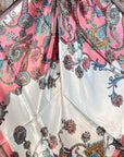 35X35" Pink & Brown Paisley Wild Rag / Scarf - W179L Slide WRC301B