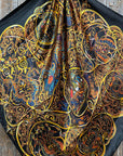35X35" Black & Gold Wild Rag / Scarf WR3303