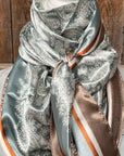 35X35" Seafoam & Cream Paisley Wild Rag / Scarf WR3410
