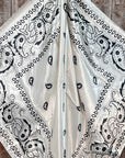35X35" Cream & Black Paisley Wild Rag / Scarf WR3412