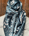 35X35" Blue & White Paisley Wild Rag / Scarf WR3414