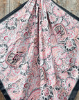 35X35" Pink & Black Paisley Wild Rag / Scarf WR3415