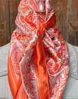 35X35" Pink & Orange Paisley Wild Rag / Scarf WR3417