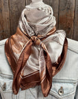 35X35" Brown and Tan Floral Wild Rag / Scarf WR3422