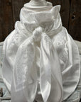 35X35" White Jacquard Wild Rag / Scarf WR4083