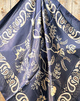 35X35" Blue & Cream Paisley Wild Rag / Scarf - Antique AB Slide WRC433A