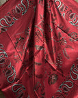 35X35" Red & Black Paisley Wild Rag / Scarf - Copper Ruby, Jet & Champagne Slide WRC434A