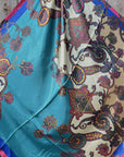 35X35" Electric Turquoise Paisley Wild Rag / Scarf -W181L Slide WRC606A
