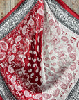 35X35" Wine Red/Cream Paisley Wild Rag / Scarf WR687